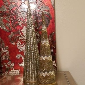 Pier 1 Christmas Beaded Cone Trees